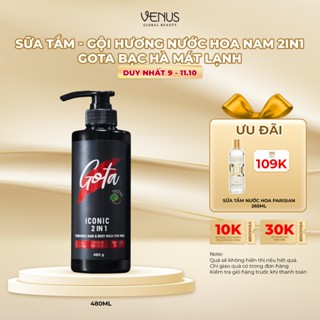 [ MUA 1 QUÀ ĐƠN TỪ 149K ] Sữa tắm - gội hương nước hoa Nam 2in1 Gota bạc hà mát lạnh 480G