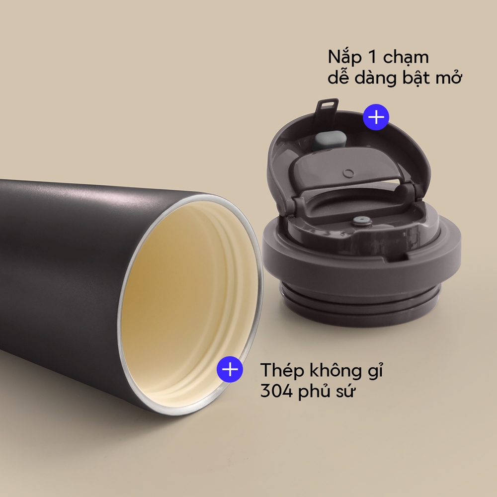 Bình giữ nhiệt LocknLock Energetic ceramic tumbler LHC3414 bằng thép không gỉ 304 phủ sứ dung tích 550ml - 2 Màu | BigBuy360 - bigbuy360.vn