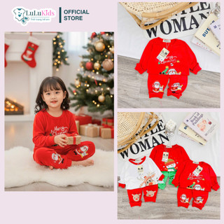   Hot 2025  Bộ Noel Cho Bé Bộ Thun Lạnh Dài Tay Cho Bé Chủ Đề Giáng Sinh An Lành Ấm Áp Cho Các Bé từ 6-16kg 