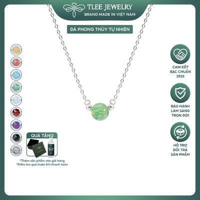 Dây chuyền bạc nữ TLEE bạc 925 mix hạt đá đơn phong thủy Tự Nhiên và charm bi bóng TLEE JEWELRY D0288