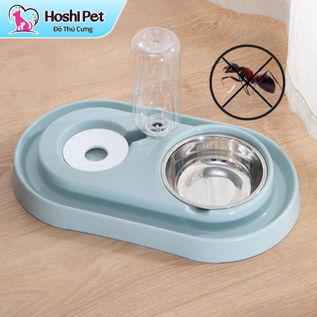 Bát ăn chống kiến cho chó mèo có bình nước tự động Hoshi Pet BA21