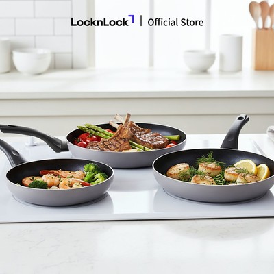 Chảo Chống Dính LocknLock Grano IH Frypan, dùng được bếp từ, Nhiều size (20/24/26/28/30cm)