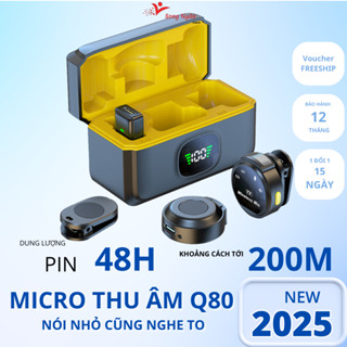  Micro Thu Âm Không Dây Cài Áo Q80 Cho Tất Cả Điện Thoại Laptop Nhiều Chế Thu Âm Lọc Ồn Hiệu Quả 