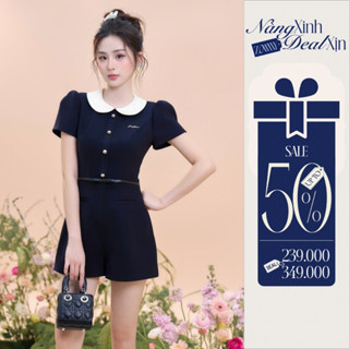 ZAMYSHOP - JUMP cổ sen nơ eo nữ tiểu thư thanh lịch đi làm, đi chơi, dạo phố dáng xinh ( SET )