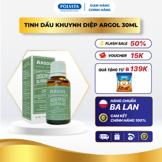   HSD 1 2026  Tinh Dầu Khuynh Diệp Argol Eucalyptus Globulus 30ml – Tinh Dầu Xông Mũi Hỗ Trợ Giảm Cảm Cúm 