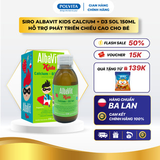  Siro Albavit Kids Calcium + D3 Bổ Sung Canxi 150ml - Hỗ Trợ Phát Triển Chiều Cao Cho Bé 