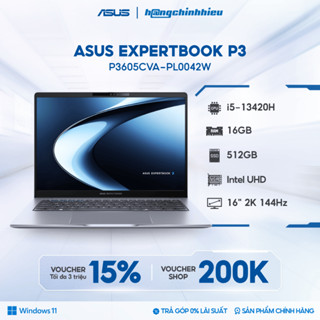 Laptop độ bền chuẩn quân đội  ASUS ExpertBook P3 P3605CVA-PL0042W Chip intel i5-13420H Ram 16GB  SSD 512GB 16' WQXGA