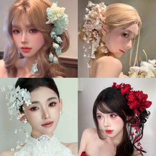  Hoa Cài tóc cho Cô dâu chụp hình,hoá trang.. Hạt trai hoa nhí tua rua phong cách cổ trang lãng mạn 