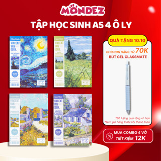 Combo 4/8 Tập Học Sinh Miền Nam Van Gogh A5 B5 Classmate Vở 4 ÔLy 80gsm Vở 4 ÔLi 2x2mm Tập Sinh Viên