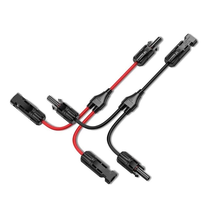 Bộ Jack MC4 2 đầu ra 1 kết nối 2 tấm pin nối song song phân nhánh chữ Y MC4 2 đầu ra 1