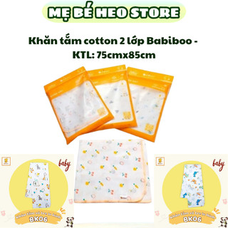 Khăn tắm cho bé BABIBOO khăn tắm 2 lớp vải cotton mềm mại kích thước 75 x 85cm BK06