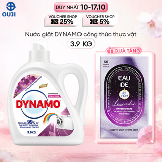 [TANG 1 HOP GIAY THOM] Can 3.9KG Nước Giặt DYNAMO Tặng 1 Giâý Thơm -  Khử mùi, bảo vệ màu, thơm mùi tự nhiên