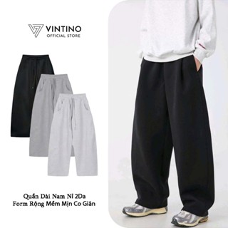  Quần Dài Nam VINTINO Ống Cong Form Rộng Vải Nỉ 2 Da Unisex Không Bai Xù Mềm Mịn Co Giãn Q2DA02 