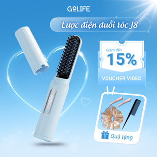 Lược điện J8 không dây ion âm, lược duỗi tóc mini tạo kiểu suôn mượt chống xơ rối Golife
