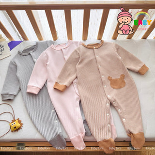  Body Anminaza liền tất nỉ bông body phối gấu thu đông mềm ấm an toàn cho bé AMI0483 Baby Born shop 