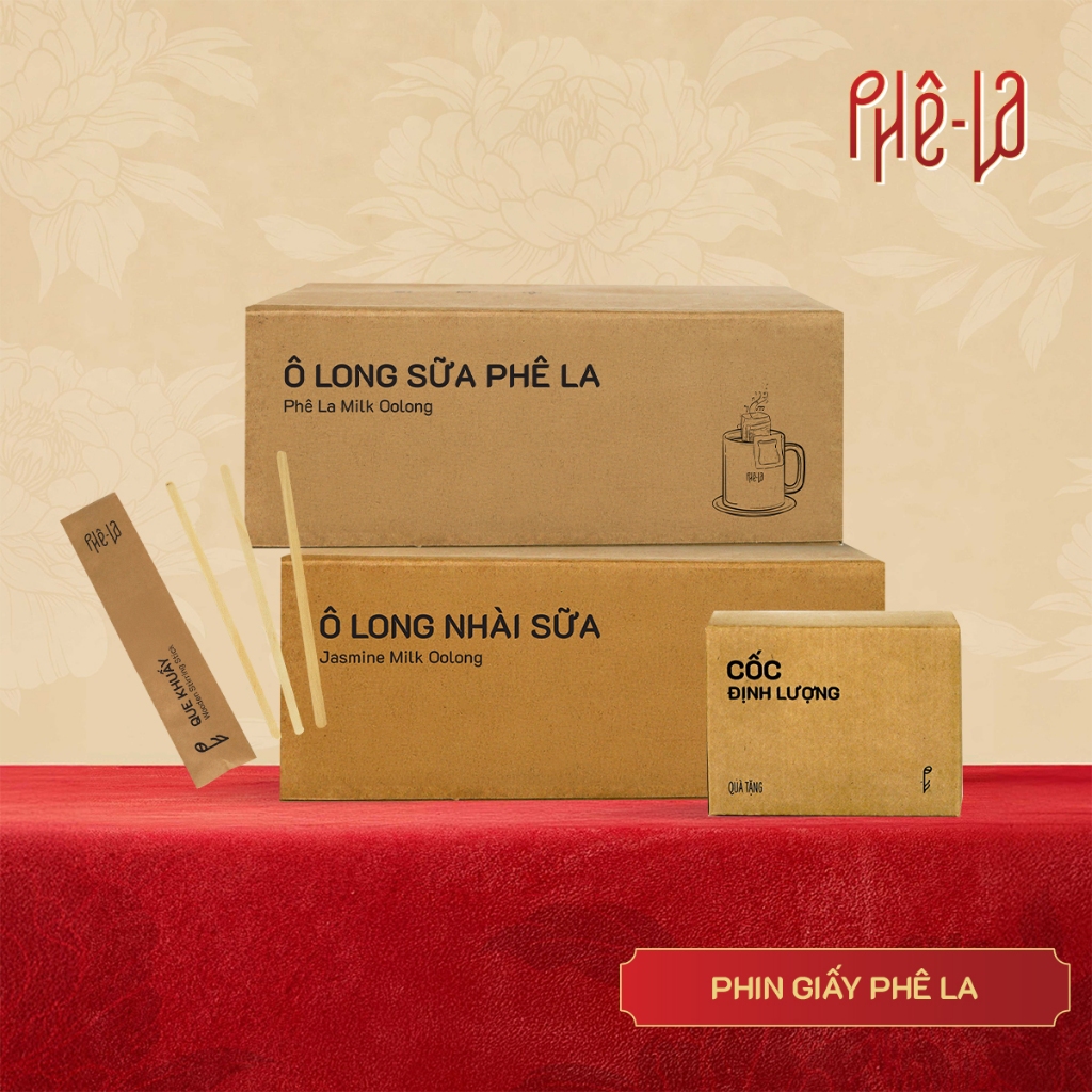 [COMBO 02 Phin giấy] Trà Ô Long phin giấy Phê La (Hộp 10 gói): vị Nhài Sữa/ vị Sữa