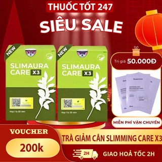 Giảm Cân Slimming Care X3 Viên Uống Trà Thảo Mộc Giúp Đào Thải Mỡ Thừa, Giảm Cân Nhanh Chóng Hộp 38V