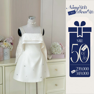 ZAMYSHOP - Váy thiết kế hai dây trễ vai tà dài hai lớp, váy đi tiệc, váy sang chảnh vibe tiểu thư