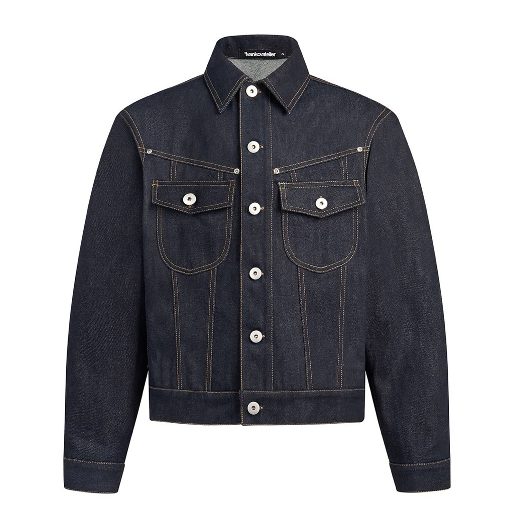 Áo khoác raw denim Form Crop - Ivankov Trucker Raw Denim Jacket