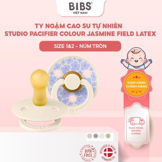 Ty ngậm BIBS Studio Pacifier Colour Jasmine Field Latex núm tròn cao su tự nhiên