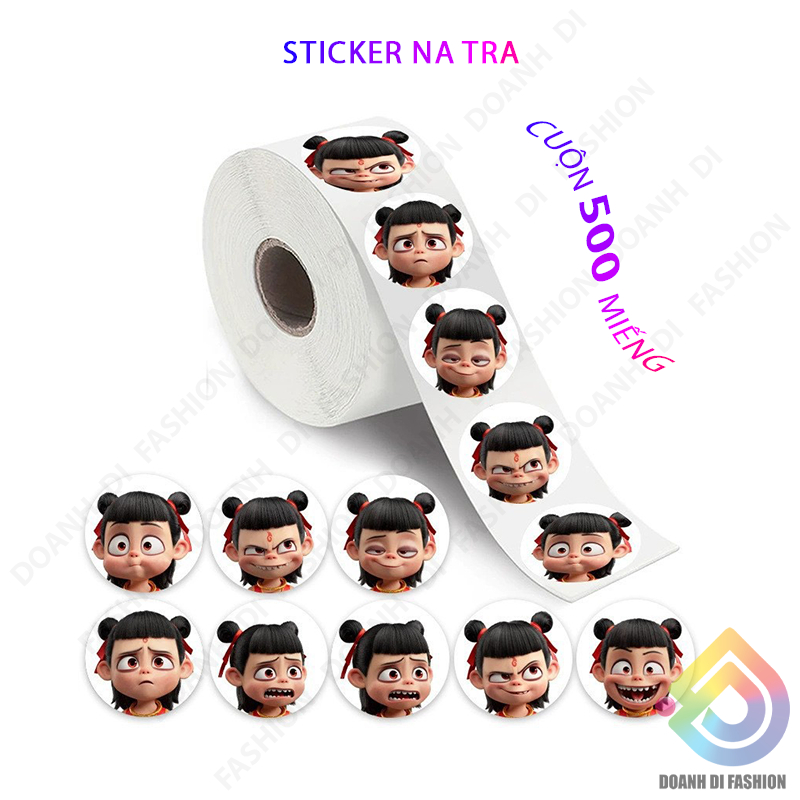 500 Sticker Na Tra Ngao Bính, Cuộn Hình Dán Nezha, Miếng Dán Anime Hoạt Hình