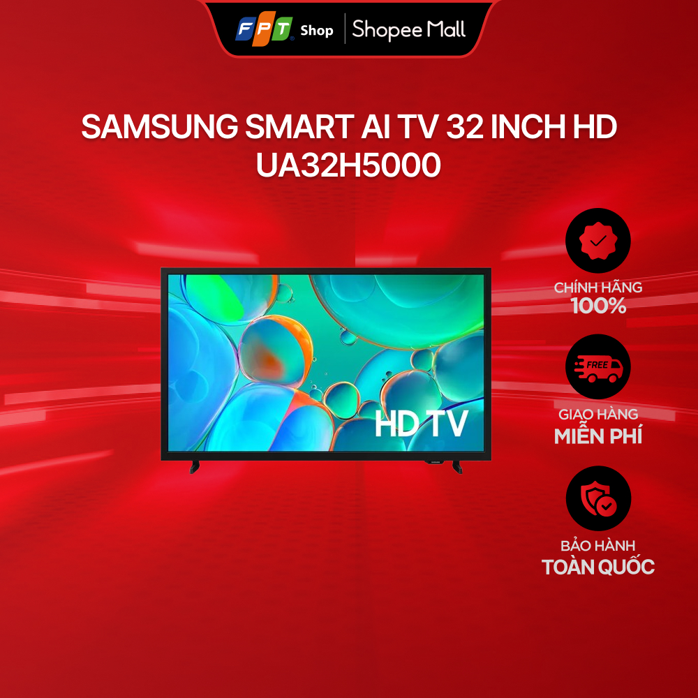 [Miễn phí giao hàng] Samsung Smart AI TV 32 inch HD UA32H5000