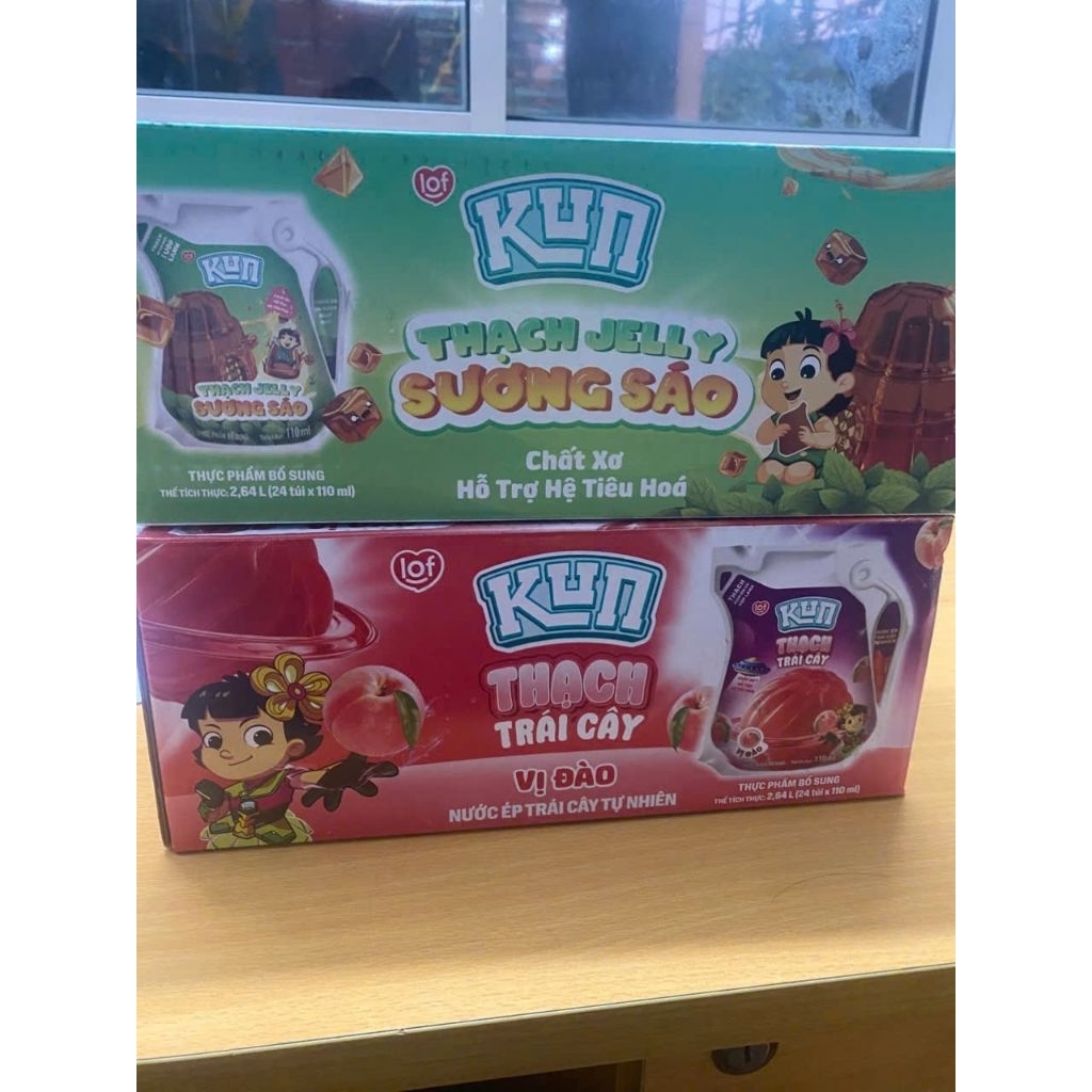 (Deal Siêu Hời) (SHOP GIAO KUN VỊ SƯƠNG SÁO) THÙNG 24 TÚI KUN THẠCH DÀNH CHO BÉ YÊU  (24 túi/110ml)