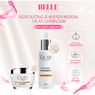  Kem Dưỡng & Super Serum OLAY Luminous Niacinamide & VITAMIN C Giúp Làm Mờ Vết Thâm Đốm Nâu Dưỡng Sáng Da  50G+30ML  