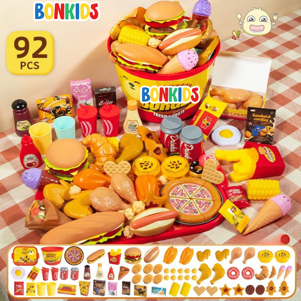 Đồ chơi nhà bếp đồ chơi siêu thị đồ chơi nấu ăn cho bé trai bé gái 1 2 3 4 5 tuổi đồ chơi cắt hoa quả cho bé Bonkids