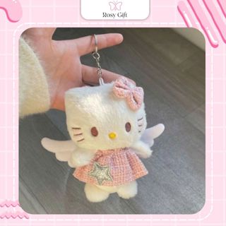  Móc khóa thiên thần gấu bông HELLO KITTY dễ thương phụ kiện balo túi xách 