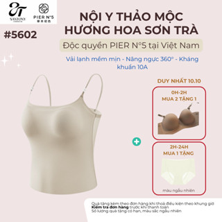 [PIER N°5] Áo hai dây ngọc trai – Hương hoa sơn trà, mát lạnh HA, cotton siêu mỏng, kháng khuẩn – 5602