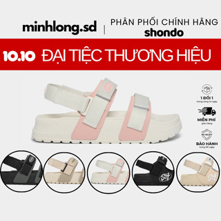[ Tặng Vớ + Hộp shondo] Giày Sandal Nam Nữ Platy 4 Bánh Mì, Siêu Nhẹ Shondo Nhiều Màu