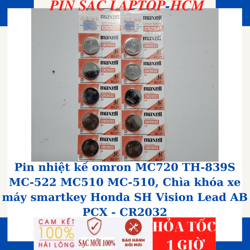 Pin nhiệt kế omron MC720 TH-839S MC-522 MC510 MC-510, Chìa khóa xe máy smartkey Honda SH Vision Lead