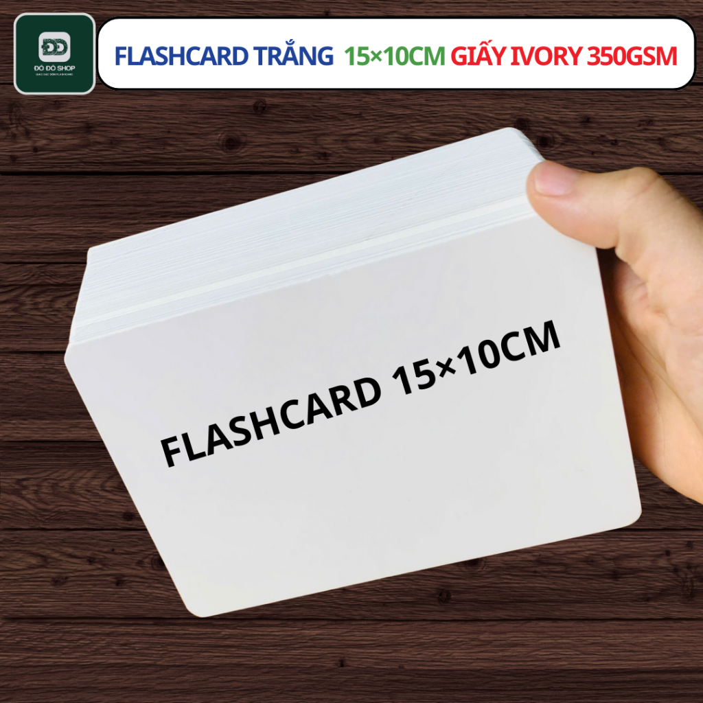 Combo 100 Thẻ Flashcard Trắng 15×10cm Dùng Làm Thẻ Học Theo Phương Pháp Glenn Doman Giấy Cao Cấp Ivo