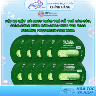  Hộp 10 Mặt Nạ BNBG Tràm Trà Hỗ Trợ Làm Dịu Giảm Sưng Viêm Mụn BNBG Vita Tea Tree Healing Face Mask Pack 30ml 
