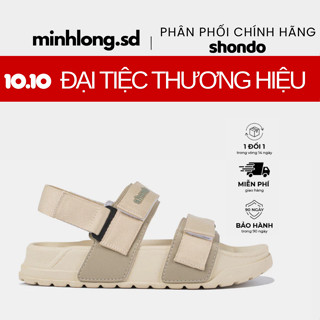 [TẶNG VỚ] Giày Platy Nam Nữ SHONDO Êm, Thời Trang Thích Hợp Đi Học, Đi Chơi Be Phối Rêu PLA2545