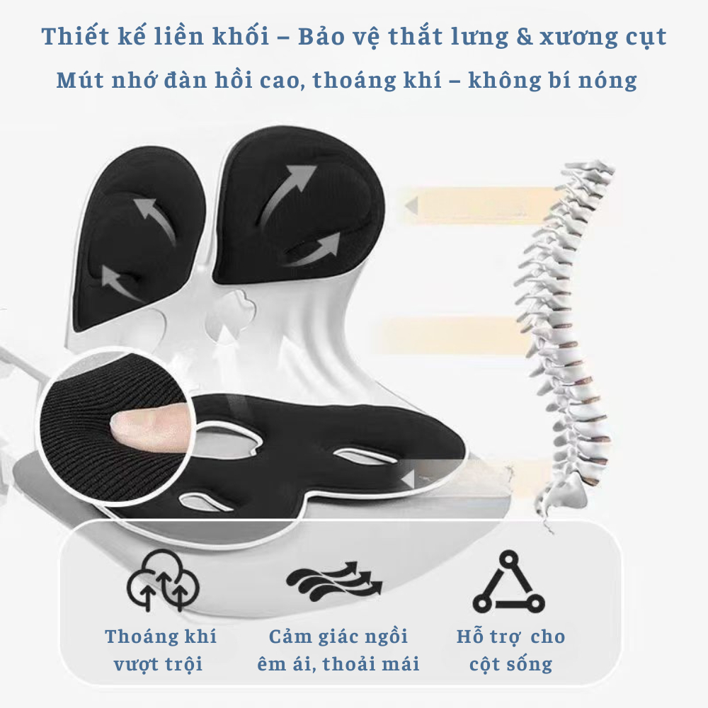 Ghế Bệt Tựa Lưng Công Thái Học Chống Gù Lưng, Điều Chỉnh Dáng Ngồi Đúng Chống Cong vẹo cột sống Người Lớn, Trẻ Em | BigBuy360 - bigbuy360.vn