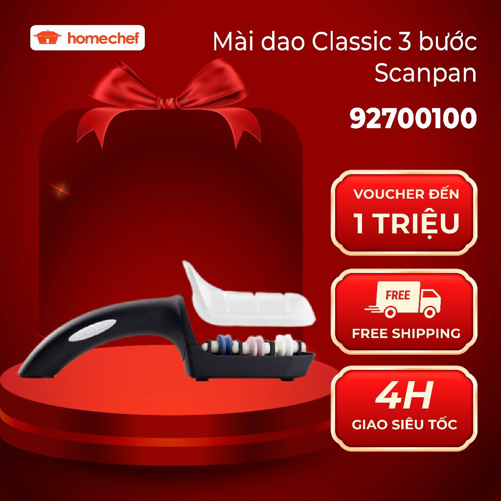 Dụng cụ mài dao 3 bước đá mài bằng gốm Scanpan Classic - 92700100