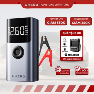 Bơm lốp kích bình ô tô 4 trong 1 UHERO ForceX đa năng, kích bình bơm lốp ô tô kèm đèn pin sạc sự phòng bảo hành 12 tháng