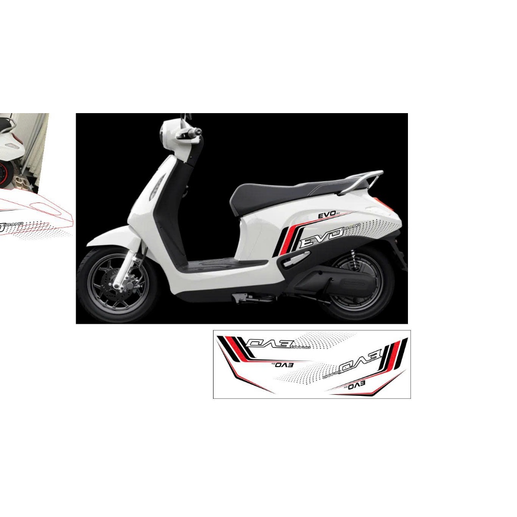 TEM XE ĐIỆN EVO - EVO 200 MẪU RỜI , TEM IN TRONG DÁN CHO XE MÀU SÁNG