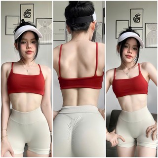  ÁO Bra HAI DÂY BASIC chất LULU KÈM MÚT RỜI  D22  Tập Gym-Yoga-Aerobic Gymmy   Không kèm quần  ️ Hàng xuất khẩu ️ 