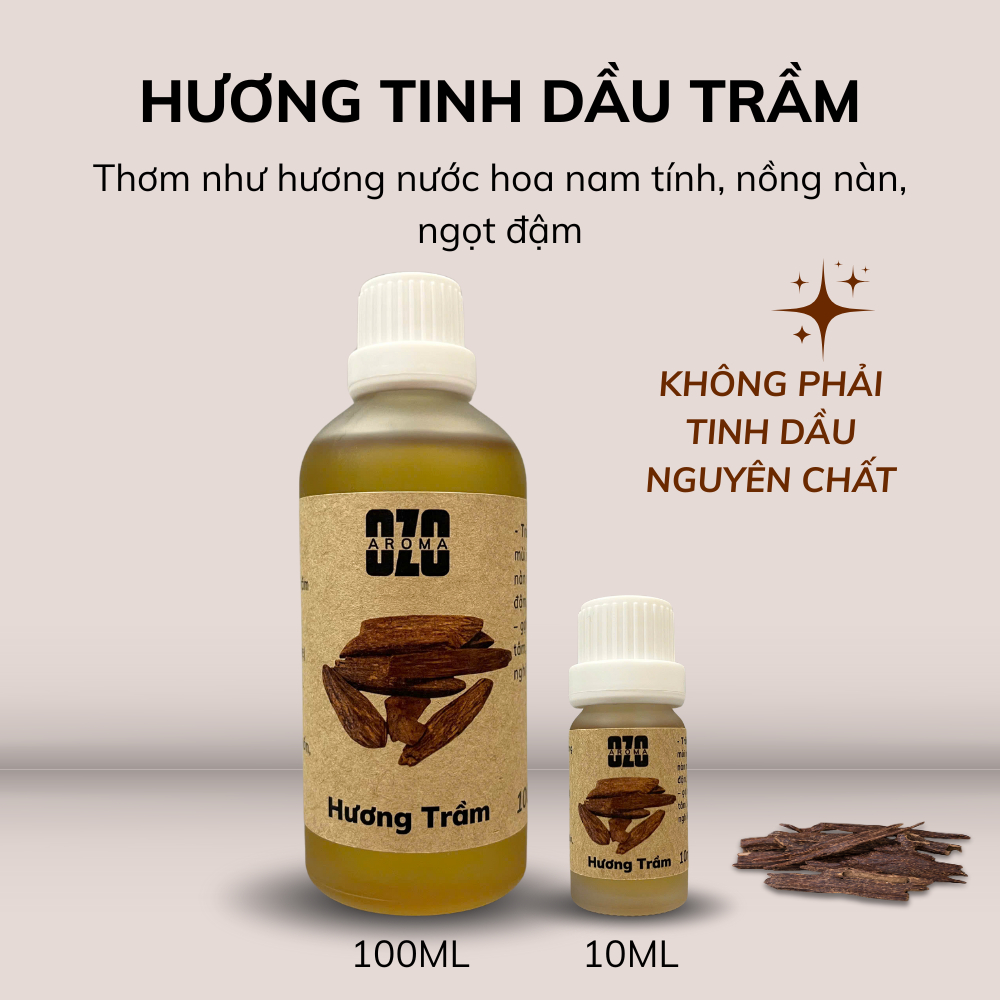 Hương Tinh Dầu Trầm 10ml - Ozo Aroma - Hương Liệu Nhập Khẩu - Thơm Nồng Ngọt Đậm