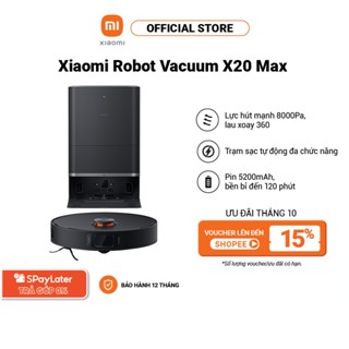 Robot hút bụi lau nhà Xiaomi Robot Vacuum X20 Max BHR9220EU | Lực hút 8000Pa | Pin 5200mAh | Trạm sạc đa nhiệm