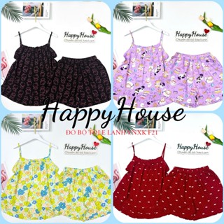 Đồ bộ lanh nữ , Bộ Tole Nữ Đùi Hai Dây Mẫu Bèo Tầng Mặc Nhà Siêu Xinh VNXK F21 42-75kg Cao Cấp - Happyhouse93