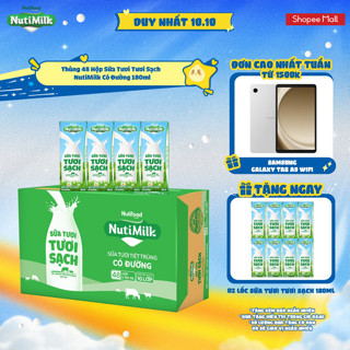 Thùng 48 Hộp Sữa Tươi Tươi Sạch NutiMilk 180ml
