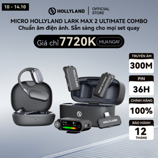 Bộ Micro không dây Hollyland LARK MAX 2 Ultimate Combo (OWS Monitor Earphone, Camera RX, USB-C RX) Space Gray