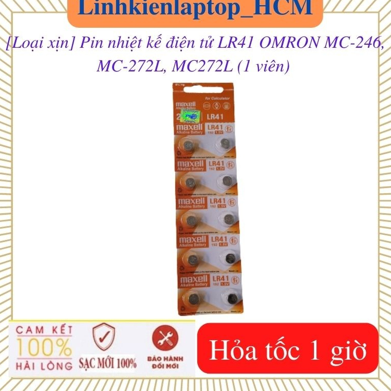 Pin điện tử LR41 dùng cho nhiệt kế OMRON MC-246, MC-272L, MC272L , L736F LR41  (1 viên)
