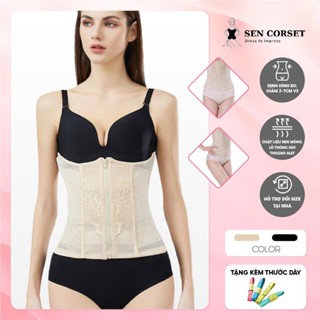 [Tặng Thước Dây] Đai Nịt Bụng Định Hình Eo - Quần Nịt Bụng Nữ Chất Liệu Ren Kéo Khóa Tạo Dáng Thon Gọn |Sen Corset