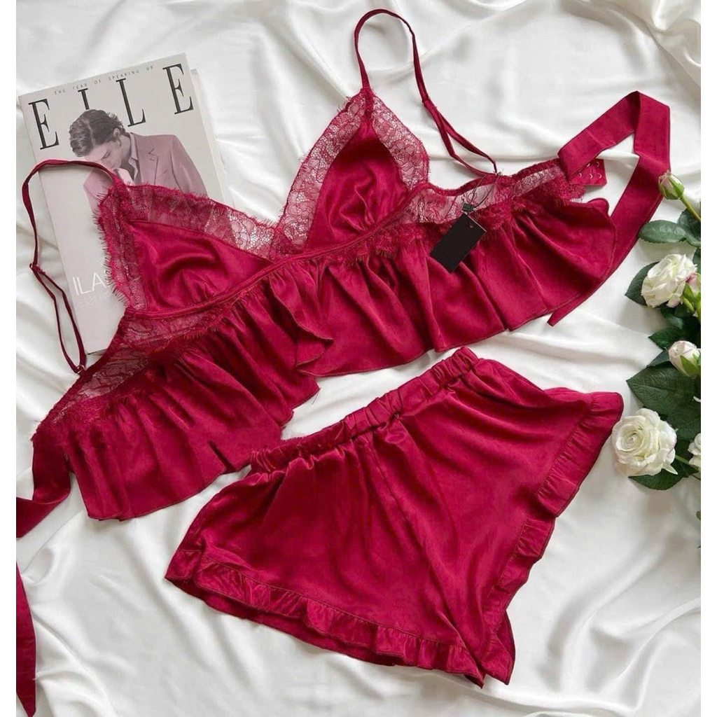 BỘ NGỦ LỤA 2 DÂY M115🍇