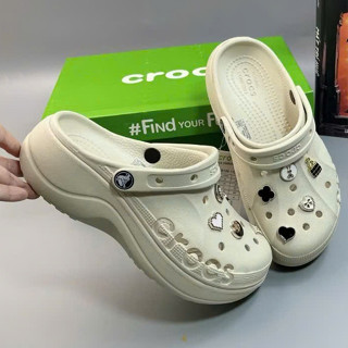 Dép Crocs Baya Clog Cross lỗ đế cao 5cm tôn dáng êm chân, trống trơn trượt